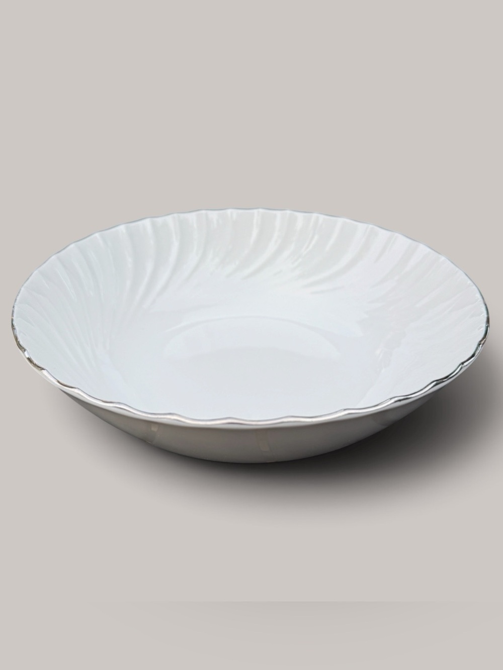 Vintage Norleans Estate 9” Vegetable Bowl Japan Platinum Trim China